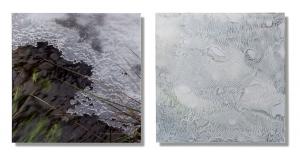Malerei - Fotografie - Korrespondenz – <b>Baldenau 1.2. (Diptychon)</b>, C-Print/Diaplex und Mischtechnik hinter Plexiglas, je 50 x 50 x 2 cm, 2012