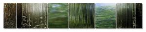 Photo/Painting Correspondence – <b>Belleville (6-tlg. Fries)</b>, C-Print/Diaplex and painting on acrylic glass, 50 x 280 x 3 cm, 2016