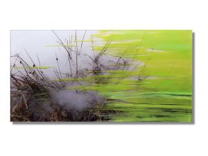 Photo/Painting Correspondence – <b>EisNebel</b>, C-Print/Diaplex and painting on acrylic glass, 35 x 70 x 2 cm, 2012