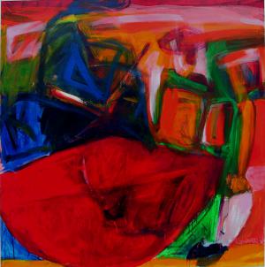 Malerei auf Leinwand – <b>Corrida II</b>, Acrylfarbe auf Leinwand, 160 x 160 cm, 2001