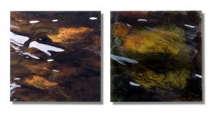 Malerei - Fotografie - Korrespondenz – <b>Laghey River II (Diptychon)</b>, C-Print/Diaplex und Mischtechnik hinter Plexiglas, je 50 x 50 x 2 cm, 2012