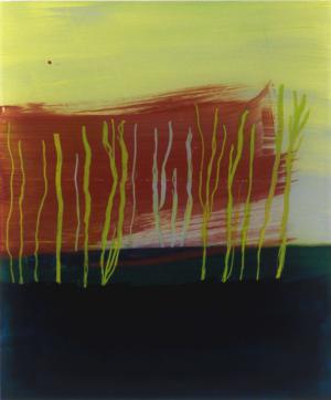 Malerei auf Acrylglas 1 (bis 2008) – <b>Niederrhein I</b>, Acrylfarbe hinter Plexiglas, 60 x 50 cm, 2006