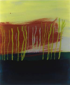 Painting on acrylic glas 1 – <b>Niederrhein I</b>, Acrylic painting behind acrylic glass, 60 x 50 cm, 2006