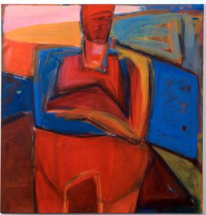 Malerei auf Leinwand – <b>Die Päpstin</b>, Acrylfarbe auf Leinwand, 136x130cm, 2000
