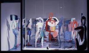 Malerei-Installationen – <b>Figur im Raum I</b>, 16-tlg Installation, Produzentengalerie Raum 1, Düsseldorf, 1989