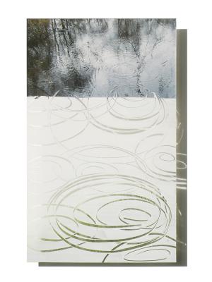 Malerei - Fotografie - Korrespondenz – <b>WasserKreise 1.1</b>, C-Print/Diaplex und Mischtechnik auf Plexiglas, 65 x 40 x 2 cm, 2011