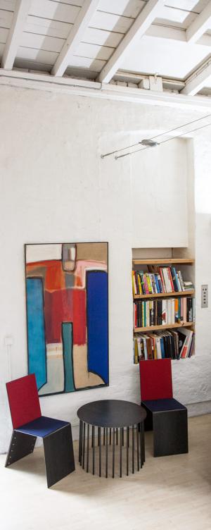 Malerei auf Leinwand – <b>o.T.</b>, Acrylfarbe auf Leinwand, 150 x 90 cm, 1991, bei Sammler privat